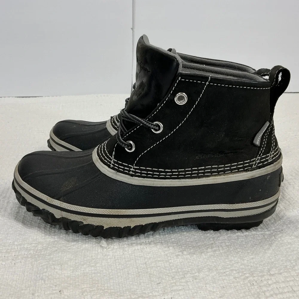 Eddie Bauer Women's Black Duck Boots‎ Waterproof Winter Snow Size 6